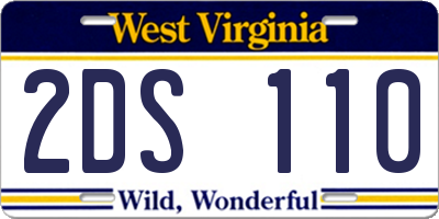 WV license plate 2DS110