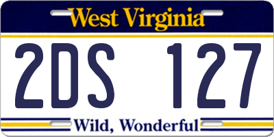 WV license plate 2DS127