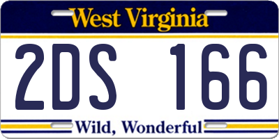 WV license plate 2DS166