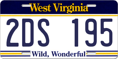 WV license plate 2DS195