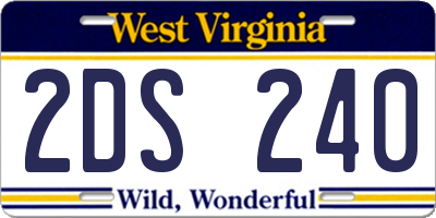 WV license plate 2DS240