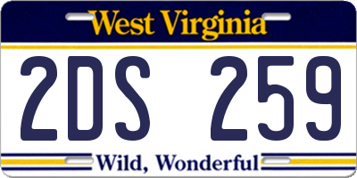 WV license plate 2DS259