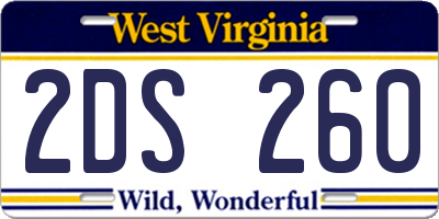 WV license plate 2DS260