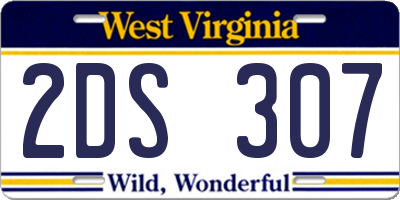 WV license plate 2DS307