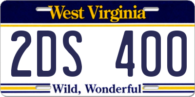 WV license plate 2DS400