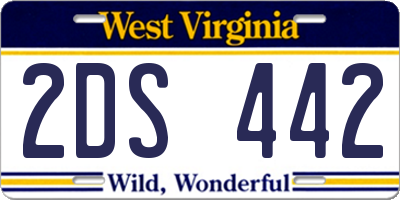 WV license plate 2DS442
