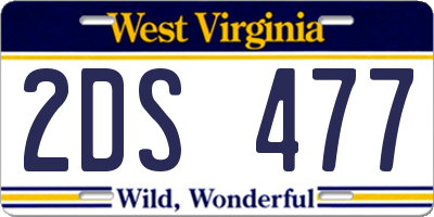 WV license plate 2DS477