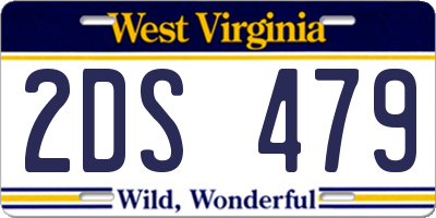 WV license plate 2DS479