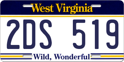 WV license plate 2DS519