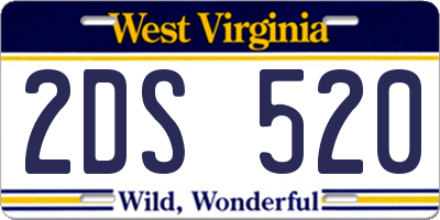WV license plate 2DS520