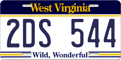 WV license plate 2DS544