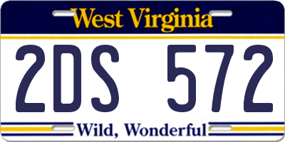 WV license plate 2DS572