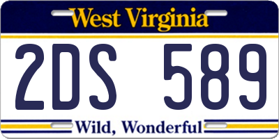 WV license plate 2DS589