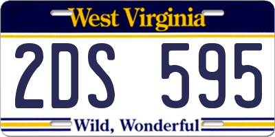 WV license plate 2DS595