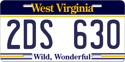 WV license plate 2DS630