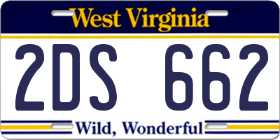 WV license plate 2DS662