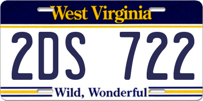 WV license plate 2DS722
