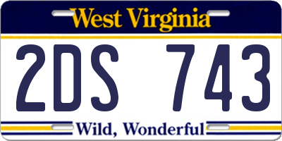 WV license plate 2DS743