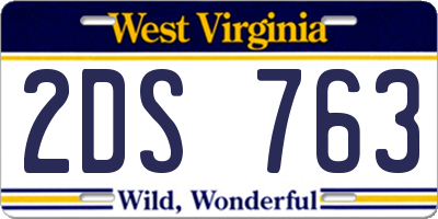 WV license plate 2DS763