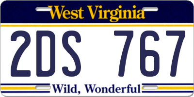 WV license plate 2DS767