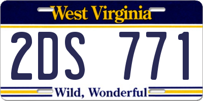 WV license plate 2DS771