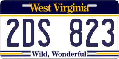 WV license plate 2DS823