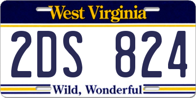 WV license plate 2DS824