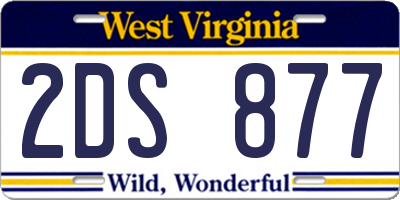 WV license plate 2DS877