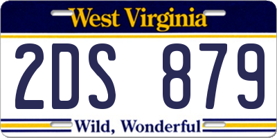 WV license plate 2DS879