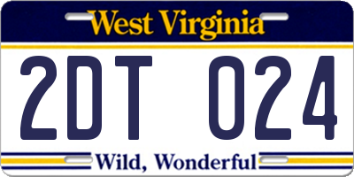 WV license plate 2DT024