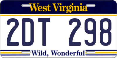 WV license plate 2DT298