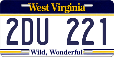 WV license plate 2DU221