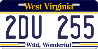 WV license plate 2DU255