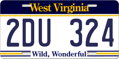 WV license plate 2DU324