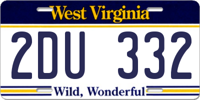 WV license plate 2DU332