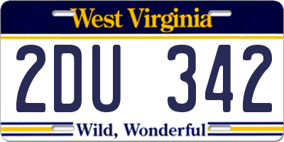 WV license plate 2DU342
