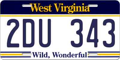 WV license plate 2DU343