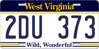 WV license plate 2DU373
