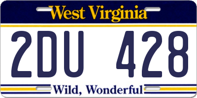 WV license plate 2DU428