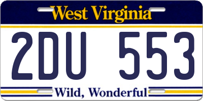 WV license plate 2DU553