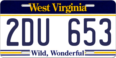 WV license plate 2DU653