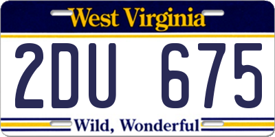 WV license plate 2DU675