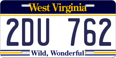 WV license plate 2DU762