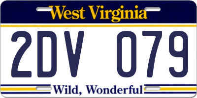 WV license plate 2DV079