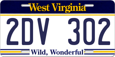 WV license plate 2DV302