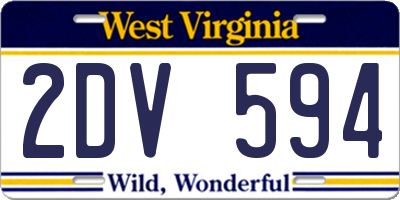 WV license plate 2DV594