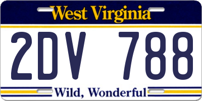 WV license plate 2DV788
