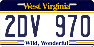 WV license plate 2DV970