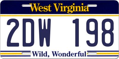 WV license plate 2DW198