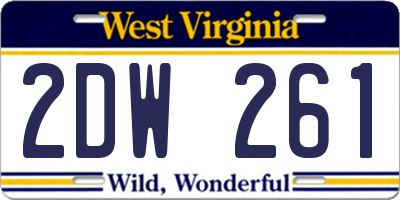 WV license plate 2DW261